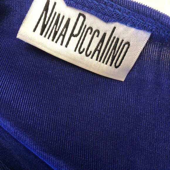 Vintage Nina Piccalino Women's Blue Sparkly Asymmetric Tunie Shirt LS Large - Picture 4 of 10